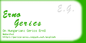 erno gerics business card